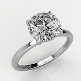 14kt White Gold Hidden Halo Solitaire Engagement Ring