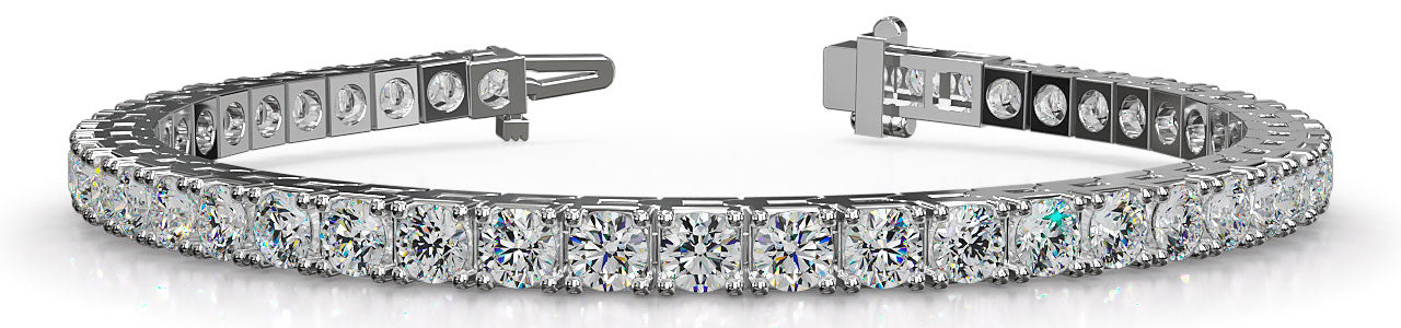 Tennis Bracelet with Round Diamonds, Four Prong