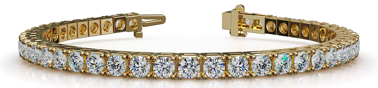 Tennis Bracelet with Round Diamonds, Four Prong