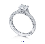 1.25 Vivid Blue Lab Diamond, VVS2, Platinum 0.37cttw Tacori Bloom Engagement Ring, 1/2 Way Ring
