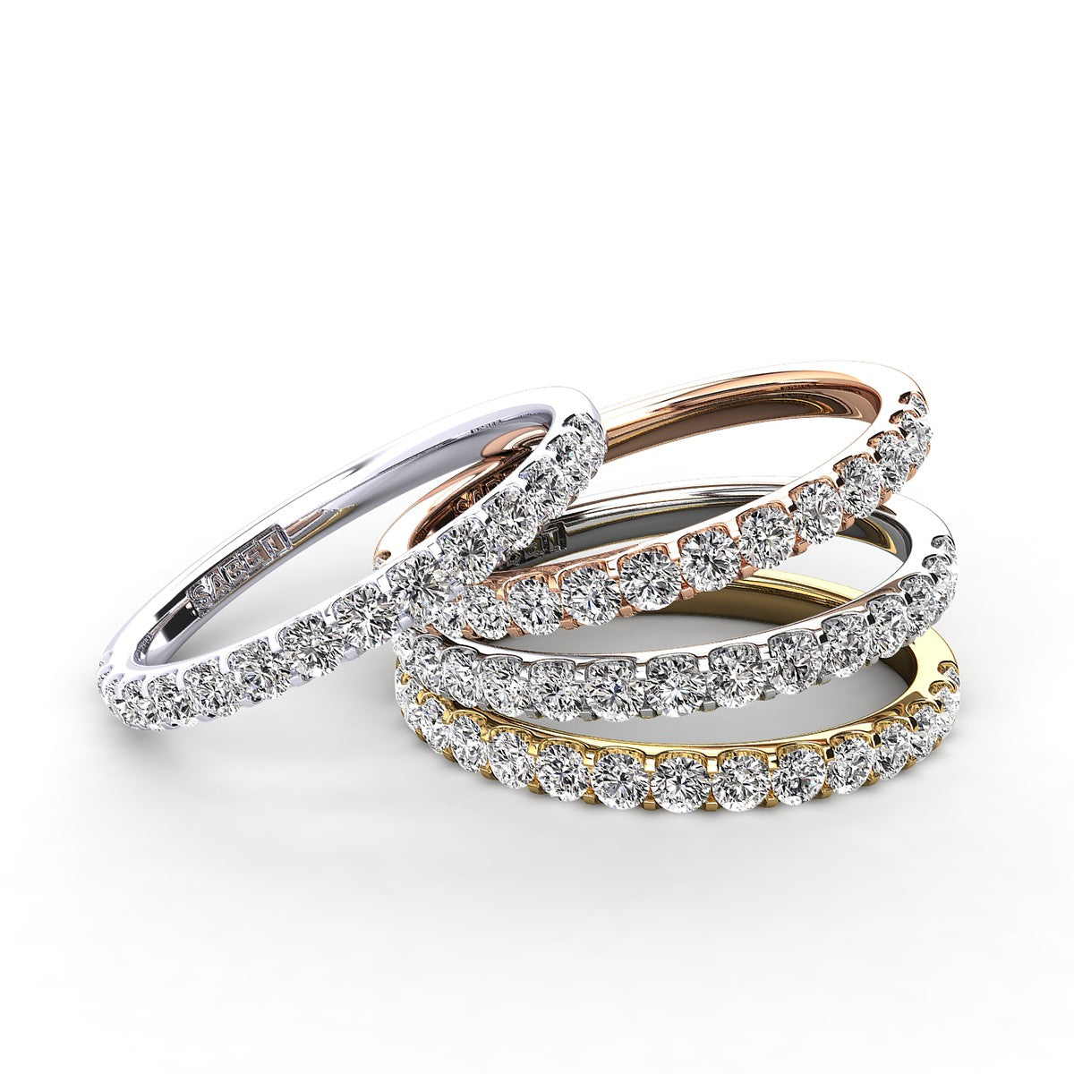 Shared Prong Diamond Wedding Band 15 Stones .25ct
