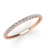 French Pave Petite Rounded Comfort Fit Wedding Band