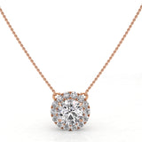 Halo Diamond Pendant and Chain 5mm