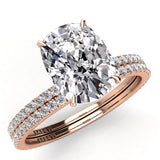 Solitaire Cushion Diamond Engagement Ring Set