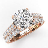 Three Sided Round Diamond Engagement Ring Set 1.36ct