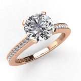 Round Diamond Engagement Ring Set .11ct with Milgrain