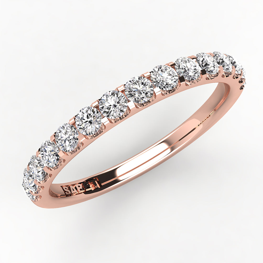 Shared Prong Diamond Wedding Band 15 Stones .25ct