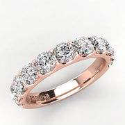 Shared Prong Diamond Wedding Band 9 Stones 1.50ct