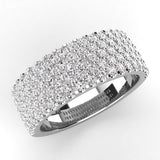 Pave Five Row Diamond Wedding Band 1.00ct