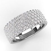 Pave Five Row Diamond Wedding Band 1.00ct