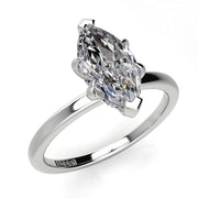 Solitaire Marquise Hidden Halo Engagement Ring