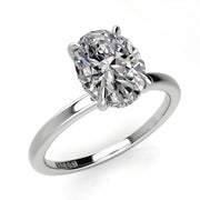 Solitaire Oval Hidden Halo Engagement Ring