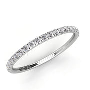 French Pave Petite Rounded Comfort Fit Wedding Band