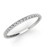 French Pave Petite Rounded Comfort Fit Wedding Band