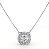 Halo Diamond Pendant and Chain 5mm