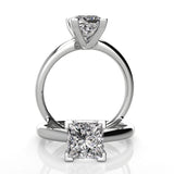 2mm Comfort Fit Princess Solitaire Engagement Ring