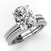 Oval Diamond Engagement Ring Set .21ct Milgrain  Jeweler Near Me