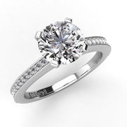 Round Diamond Engagement Ring Set .11ct with Milgrain