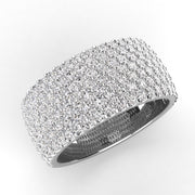 Pave Seven Row Diamond Wedding Band 1.40ct