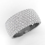 Pave Seven Row Diamond Wedding Band 1.40ct