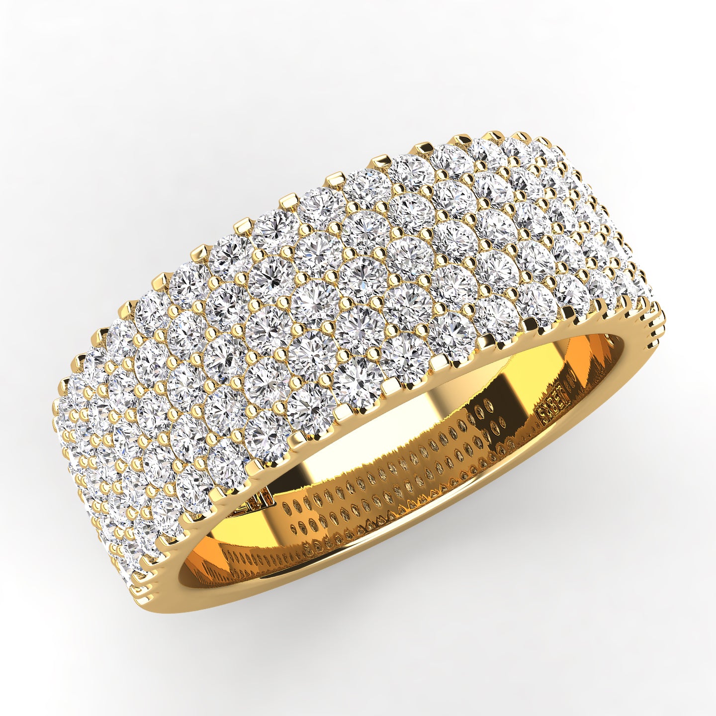 Pave Five Row Diamond Wedding Band 1.00ct