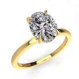 Solitaire Oval Hidden Halo Engagement Ring