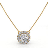 Halo Diamond Pendant and Chain 5mm