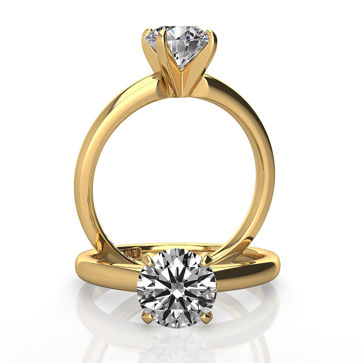 2.20mm Comfort Fit Round Solitaire Engagement Ring