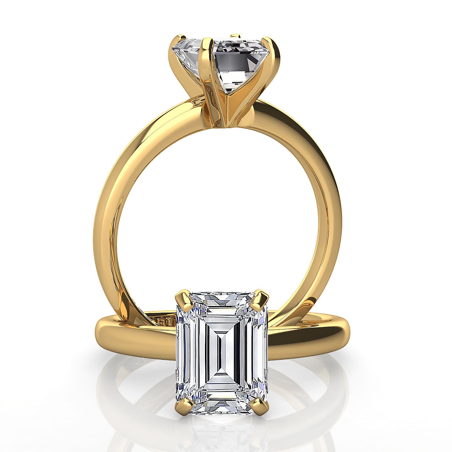 2.20mm Comfort Fit Emerald Solitaire Engagement Ring