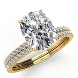 Solitaire Cushion Diamond Engagement Ring Set