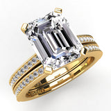 Emerald Diamond Engagement Ring Set .21ct