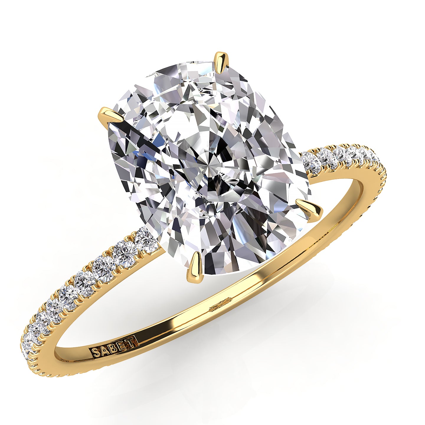 Solitaire Cushion Diamond Engagement Ring