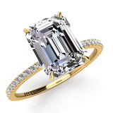 Solitaire Emerald Diamond Engagement Ring