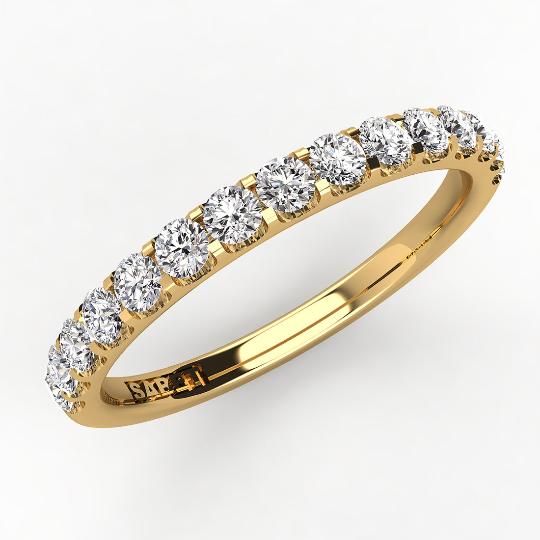 Shared Prong Diamond Wedding Band 15 Stones .25ct