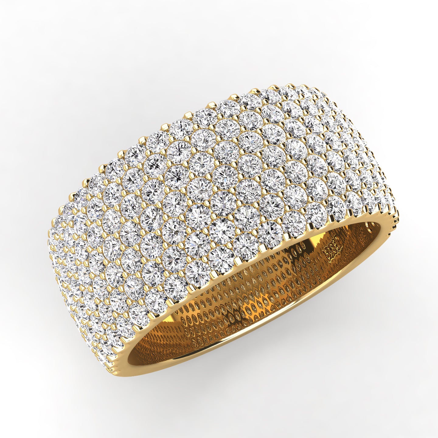 Pave Seven Row Diamond Wedding Band 1.40ct