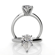 2mm Comfort Fit Pear Solitaire Engagement Ring