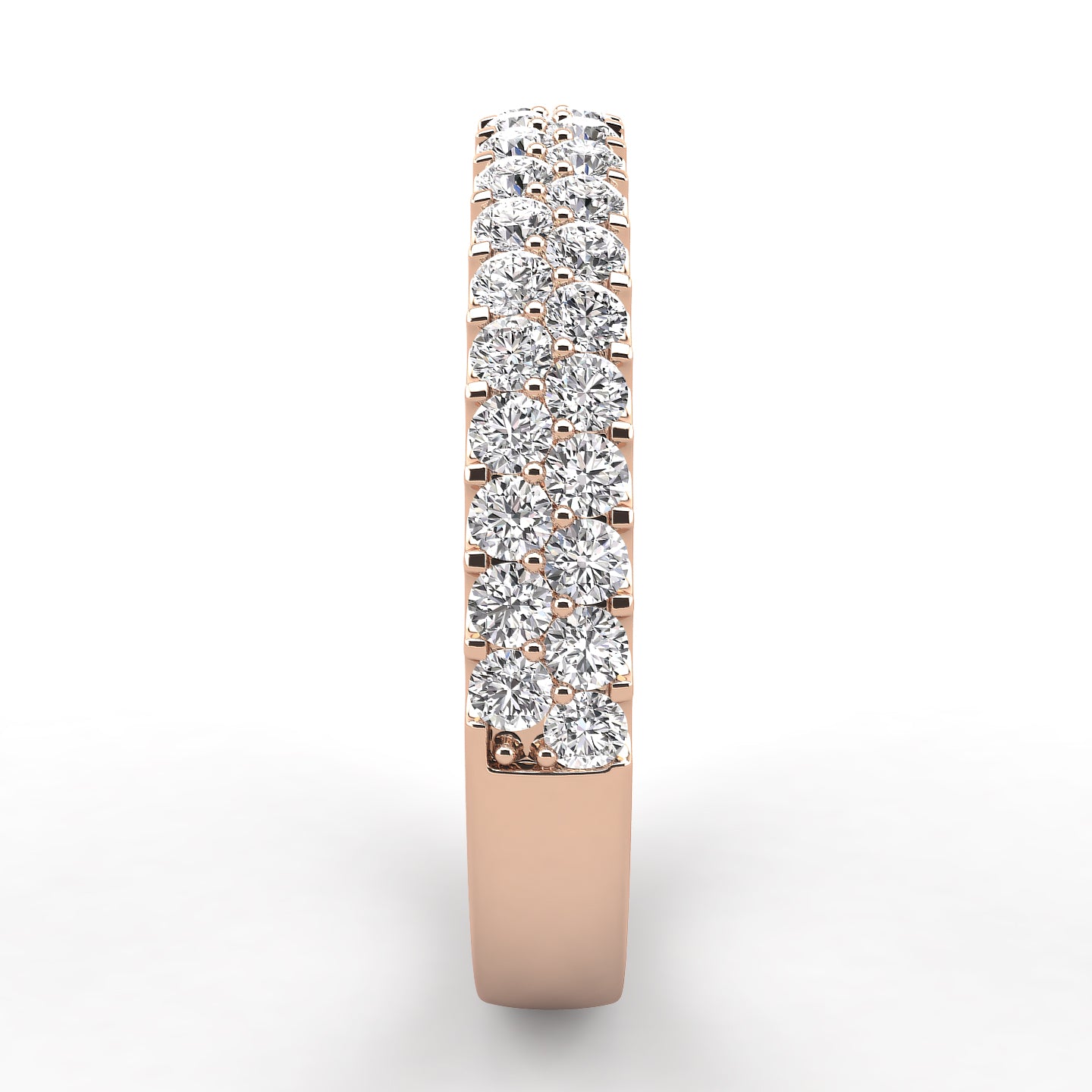 Pave Two Row Diamond Wedding Band 0.52ct