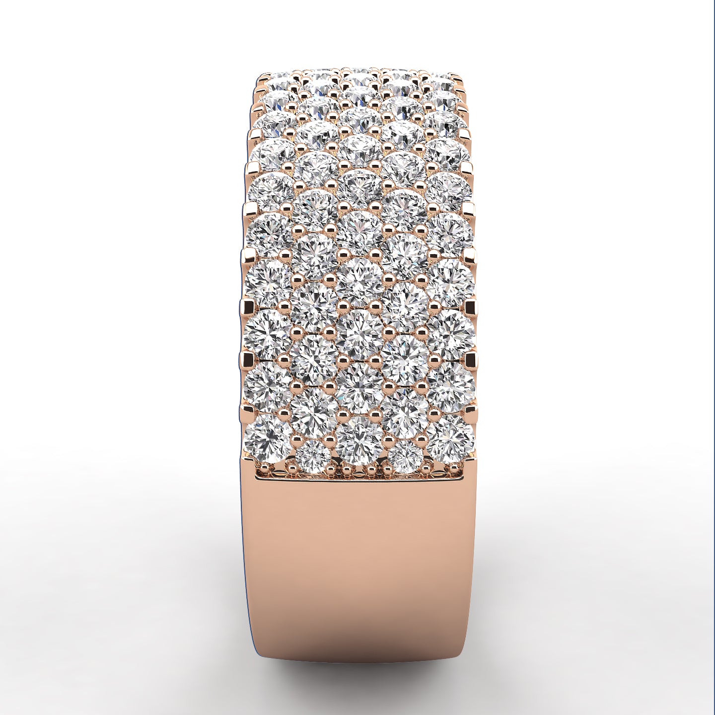 Pave Five Row Diamond Wedding Band 1.00ct