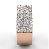 Pave Five Row Diamond Wedding Band 1.00ct