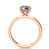 Solitaire Emerald Hidden Halo Engagement Ring