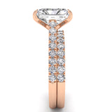 Three Sided Radiant Diamond Engagement Ring Set 1.36ct
