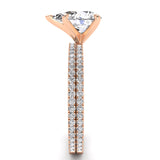 Solitaire Pear Diamond Engagement Ring Set