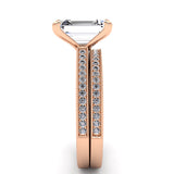 Emerald Diamond Engagement Ring Set .21ct