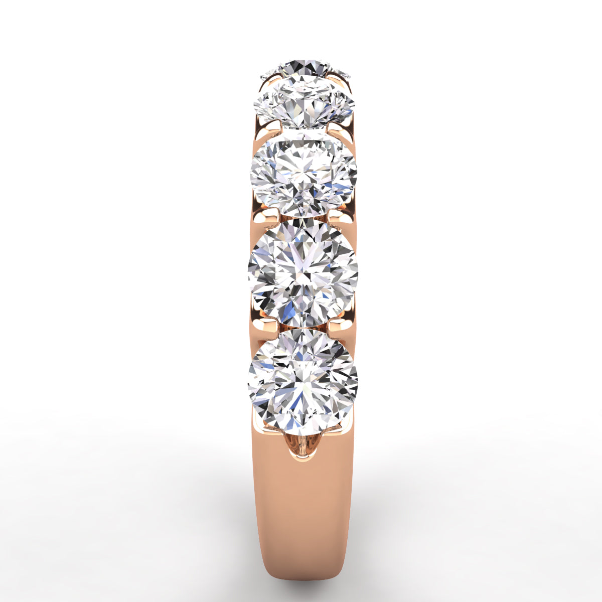Shared Prong Diamond Wedding Band 9 Stones 2.00ct