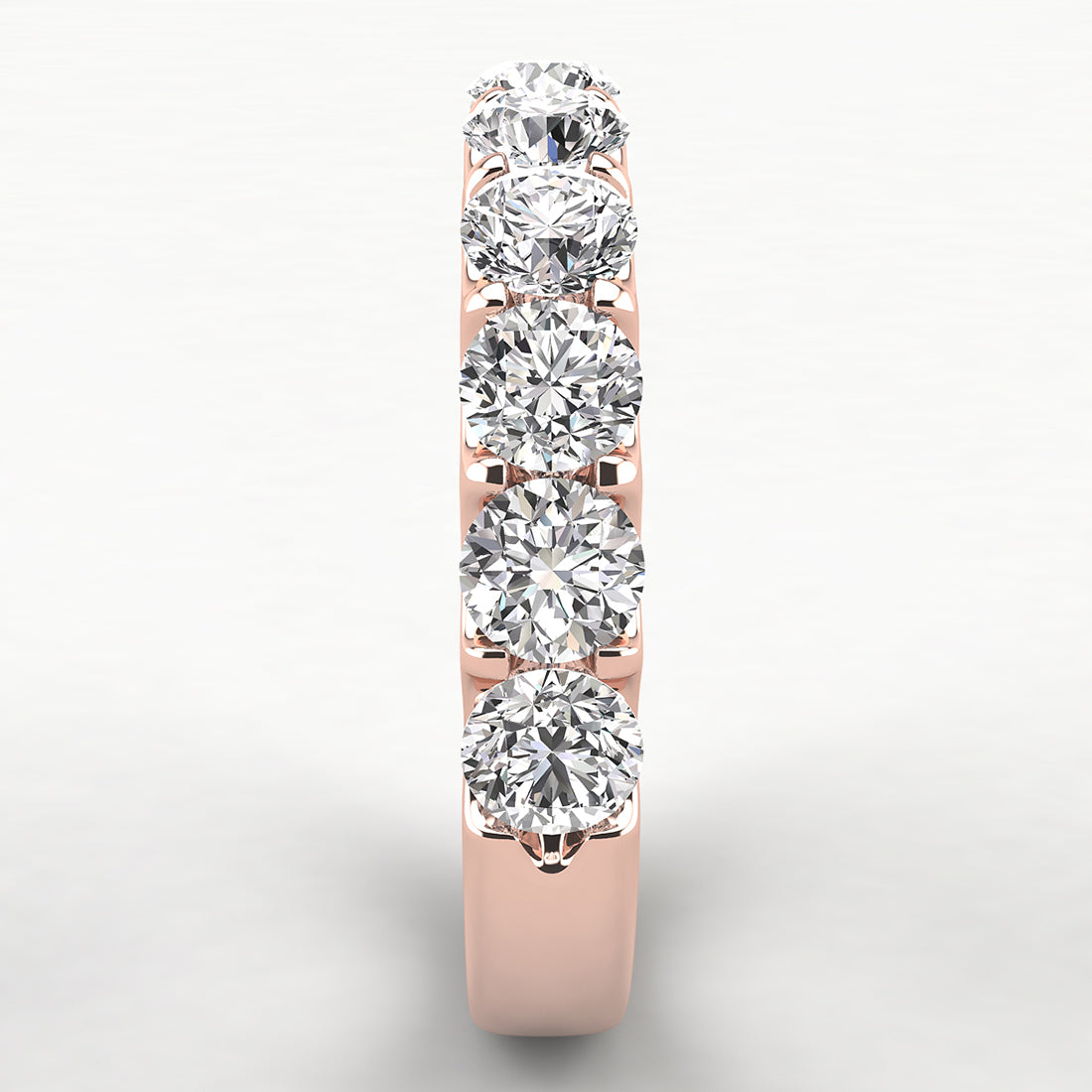 Shared Prong Diamond Wedding Band 9 Stones 1.25ct