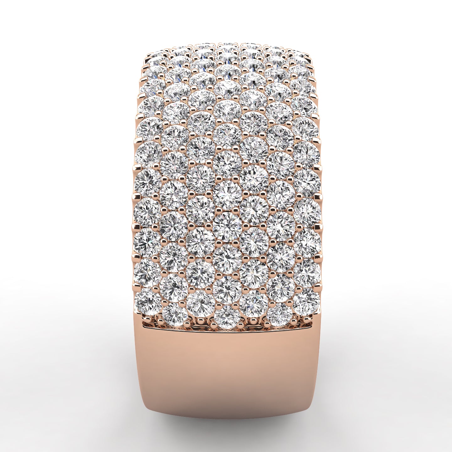 Pave Seven Row Diamond Wedding Band 1.40ct