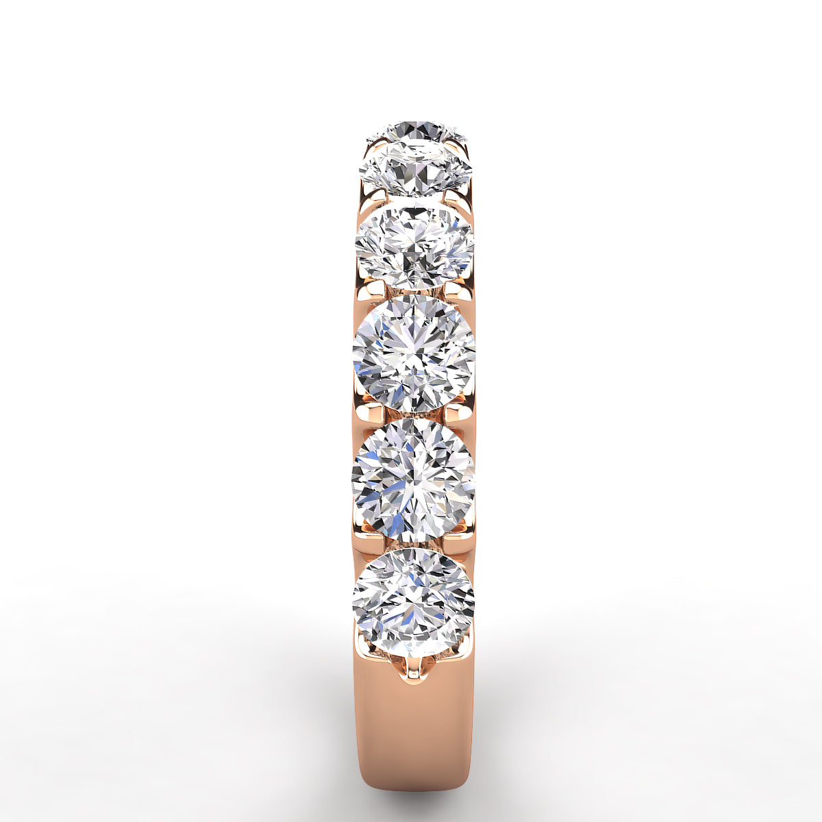 Shared Prong Diamond Wedding Band 9 Stones 1.50ct