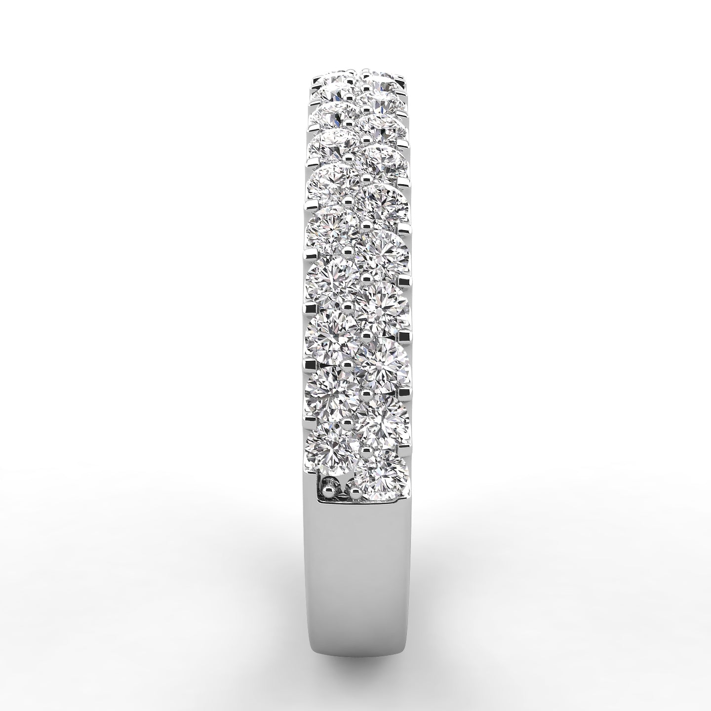 Pave Two Row Diamond Wedding Band 0.52ct