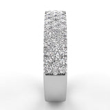 Pave Three Row Diamond Wedding Band 0.75ct