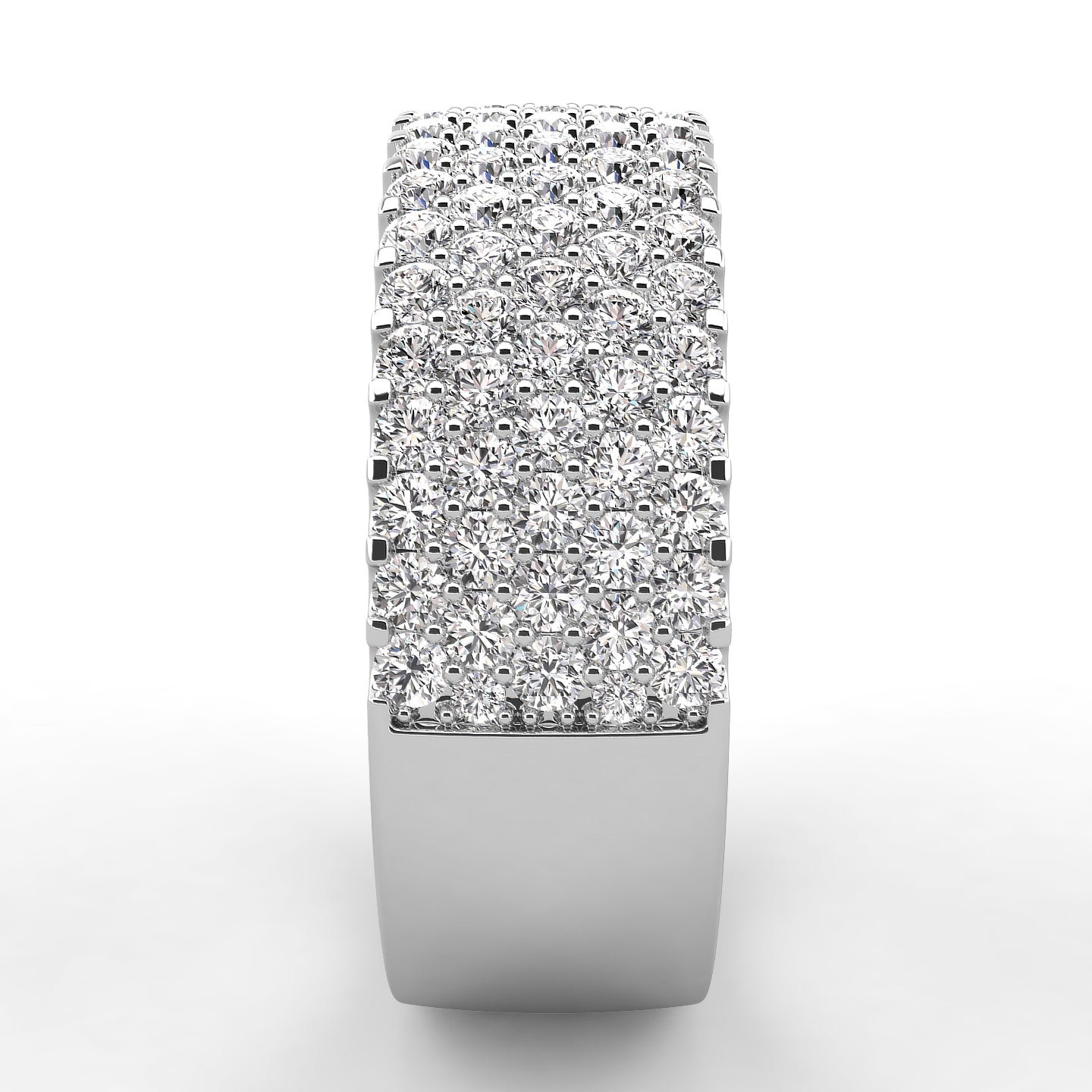 Pave Five Row Diamond Wedding Band 1.00ct